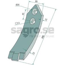 Skrspets Kuhn/Huard m.fl.Hlavstnd 45mm 80X280mm