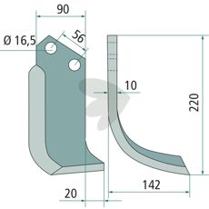 Frskniv Vnster, Tjocklek = 10Mm - M09400415R