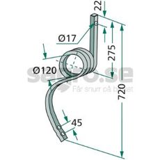 Pinne 25x25mm lngd 720mm hl 120mm