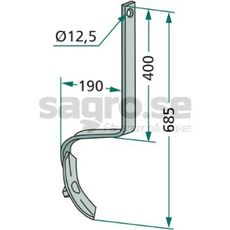 Pinne kpl. med skr 32x12mm lngd 685mm hl 12,5mm