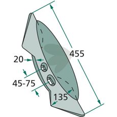 Skr Radie = 300 135X455mm tjocklek 20mm