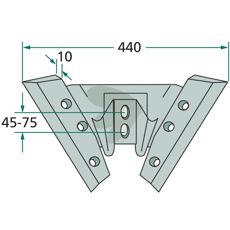 Vingskr kpl. 440mm Kverneland / Rau 50237