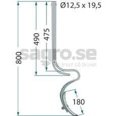 Pinne kpl. med skr 40x10mm 800mm hl 12,5mm