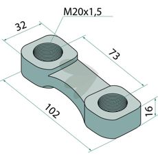 Bygelmutter M20x1,5