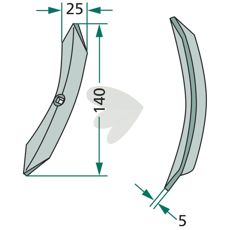 Skr Kverneland / Rau m.fl. 25x5x140 mm 00019935