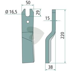 Rotorkniv Kuhn (Huard) 220 mm