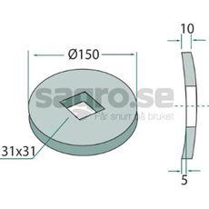 Kompensationsbricka fr fyrkantsaxel 28x28, 30x30 150