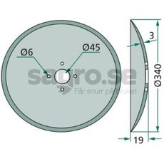 Skivskr 340mm hl 6/45mm