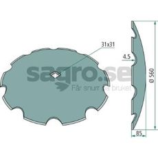 Tallrik tandad Quivogne Fyrkantshl 31X31