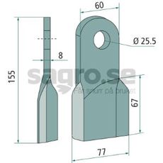 Slagkniv Rll hl 25,5 mm