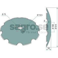 Tallrik tandad 610x5mm 5 fsthl