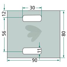 Avskraparplatta Frandent med flera. 80X90mm