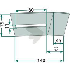 Avskraparplatta Kuhn med flera 75X140mm