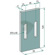 Avskraparplatta Morra med flera 70X124mm