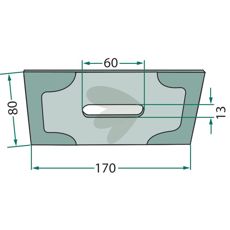 Avskraparplatta Rabe med flera. 84060009 80X170mm