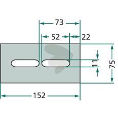 Avskraparplatta Vigolo med flera. 75X152mm