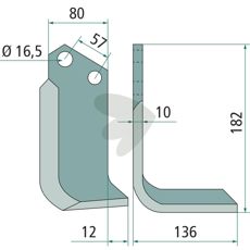 Jordfrskniv  Celli c-c 57mm hl 16,5mm