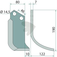 Jordfrskniv  Forigo-Roteritalia c-c 46mm hl 14,5mm