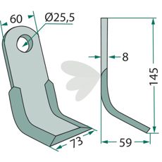 Y-slaga 60X145mm hl 25,5mm