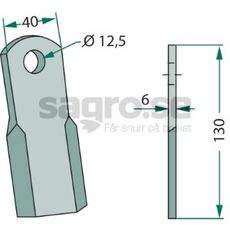 Kniv rak , Passar till: Ferri Hl 12,5mm