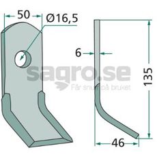 Y-slaga Humus 50X135mm, hl 16,5mm - 59092385