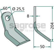 Y-slaga 60X204mm hl 25,5mm - 9119