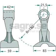Hammarslaga 42/59mm, hl 21,5mm