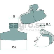 Hammarslaga 69/150mm, hl 16,5mm