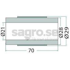 Bussning slaga Sauerburger m.fl. 29X70mm hl 21mm