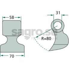 Hammarslaga 58/70mm, hl 31mm Agrimaster, Seppi