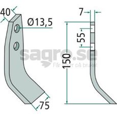 Slagkniv Taarup 75X150mm hl 13,5 mm