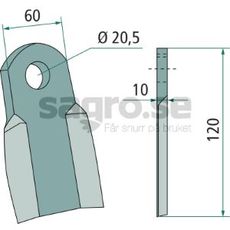 Kniv 10X25, 5X60