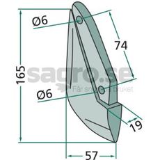 Sskr Rabe, Sulky m.fl 165mm hl 6mm 