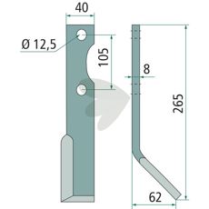 Jordfrskniv  Forigo-Roteritalia c-c 105mm hl 12,5mm