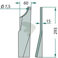 Rotorharvtand  Kuhn (Huard) Ett hl 7,5 mm