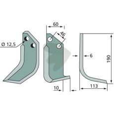 Jordfrskniv  Sovema,Muratori c-c 46mm hl 12,5mm