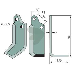 Jordfrskniv  Muratori c-c 57mm hl 14,5mm