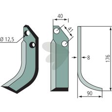 Jordfrskniv  Bertolini / Nibbi c-c 41mm hl 12,5mm