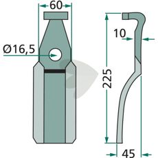 Rotorkniv Pegoraro, hjd 225mm