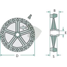 Crosskillring D (mm) 440 S (mm) 80 Rund axel