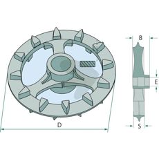 Crosskillring D (mm) 410, S (mm) 70 11136