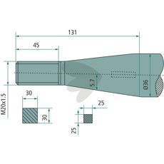 Balspjut konisk mutter M20X1,5 600mm