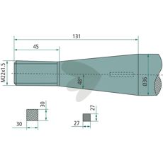 Balspjut konisk mutter Weidemann M22X1,5  - 53399