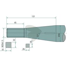 Balspjut bjd,konisk mutter Lngd 680mm M20X1,5 