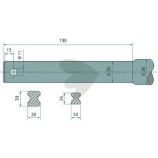 Balspjut Lngd 760mm Form Rak 53172