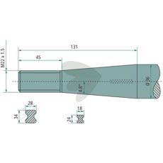 Balspjut bjd, med konisk mutter Lngd 760mm 53011