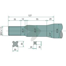 Balspjut med bussning och konisk mutter lngd 810mm