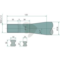 Balspjut konisk mutter Mc- Hale M22X1,5