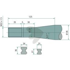 Balspjut konisk mutter Trioliet M22X1,5 - 55448