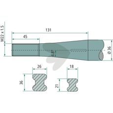 Balspjut bjd, med konisk mutter Lngd 800mm 53136